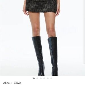 Alice + Olivia Sleek Black Over the Knee Boots